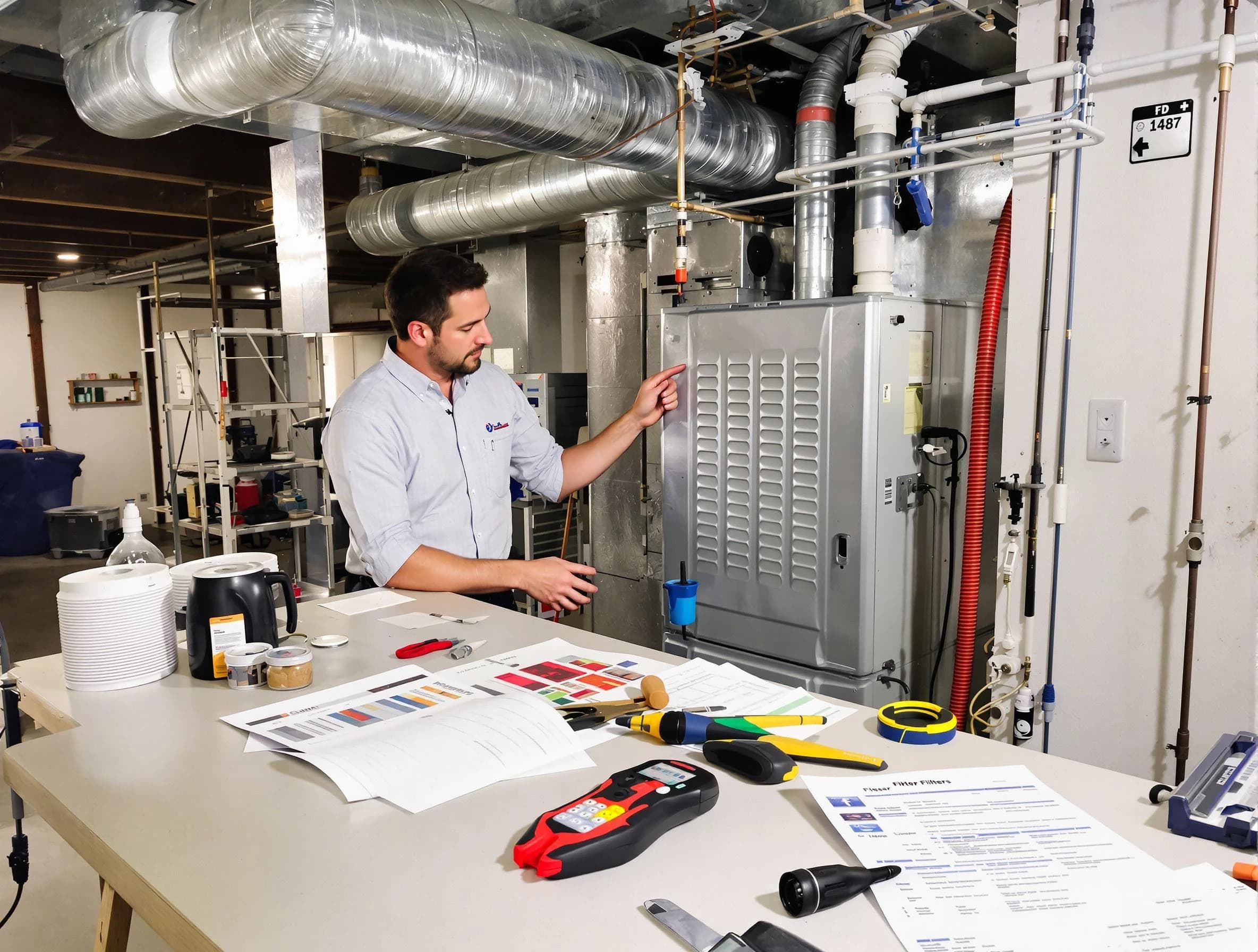 Salt Lake City Air Duct Cleaning inspector conducting detailed filter system evaluation using professional diagnostic tools in Salt Lake City