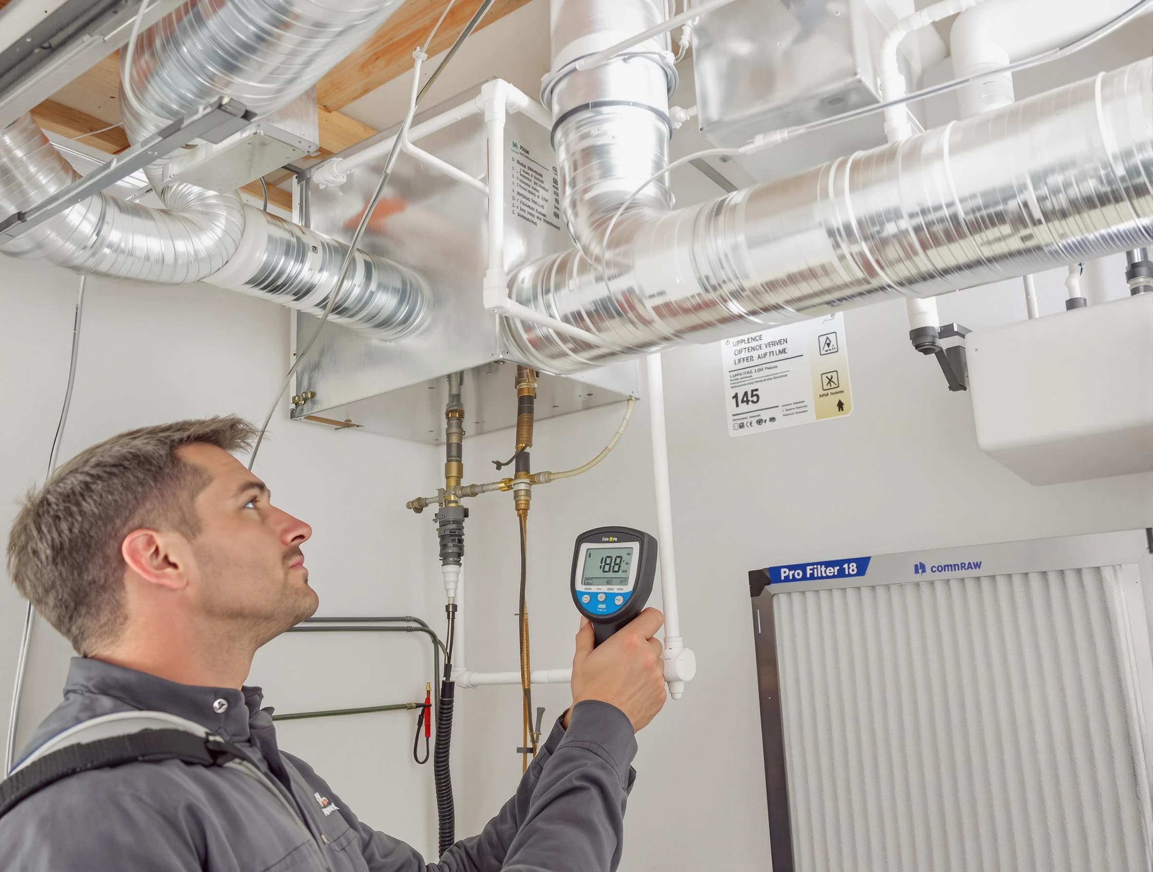 Salt Lake City Air Duct Cleaning expert conducting detailed filter system inspection using diagnostic tools in Salt Lake City