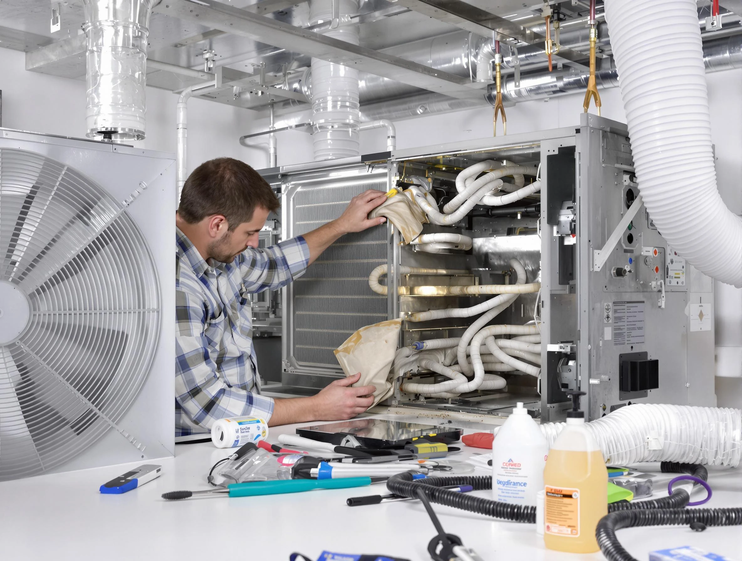 Salt Lake City Air Duct Cleaning specialist performing precision AC coil cleaning in Salt Lake City