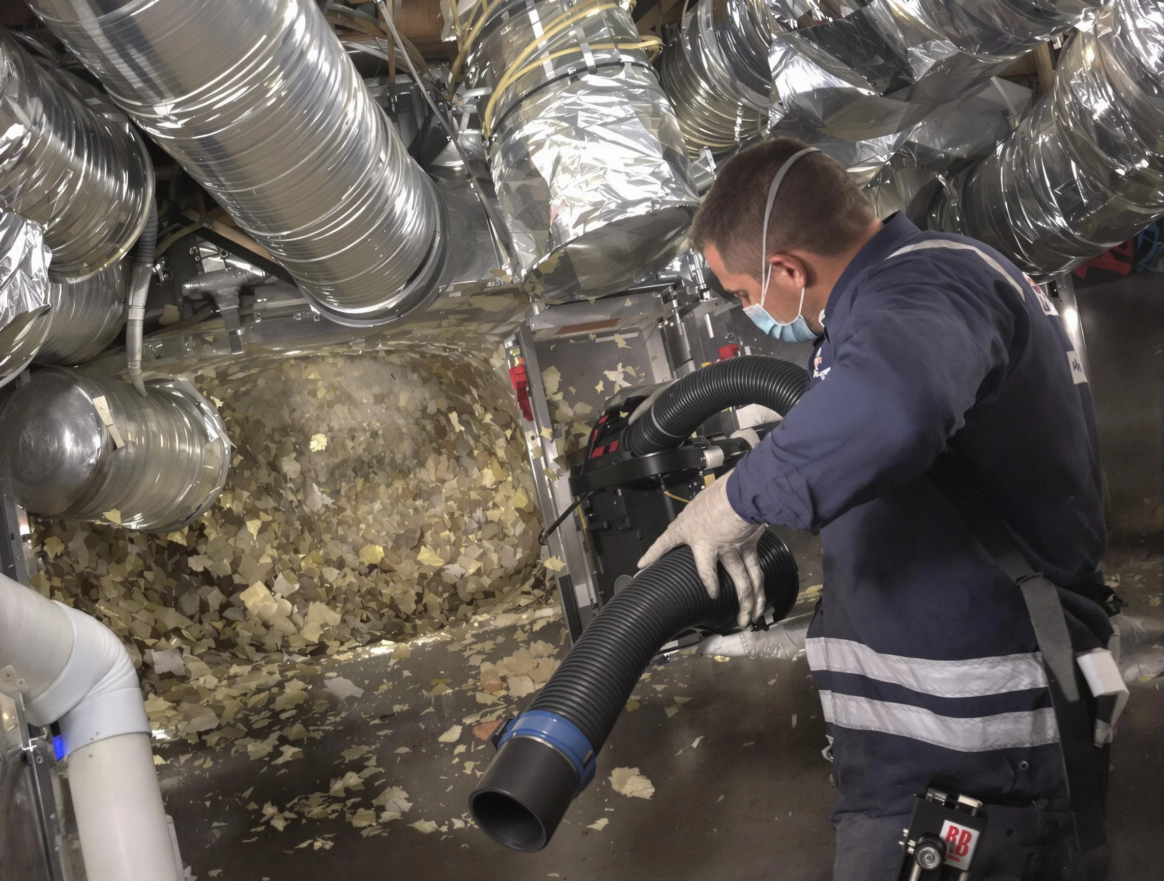 Salt Lake City Air Duct Cleaning specialist operating negative pressure cleaning equipment for thorough duct maintenance in Salt Lake City