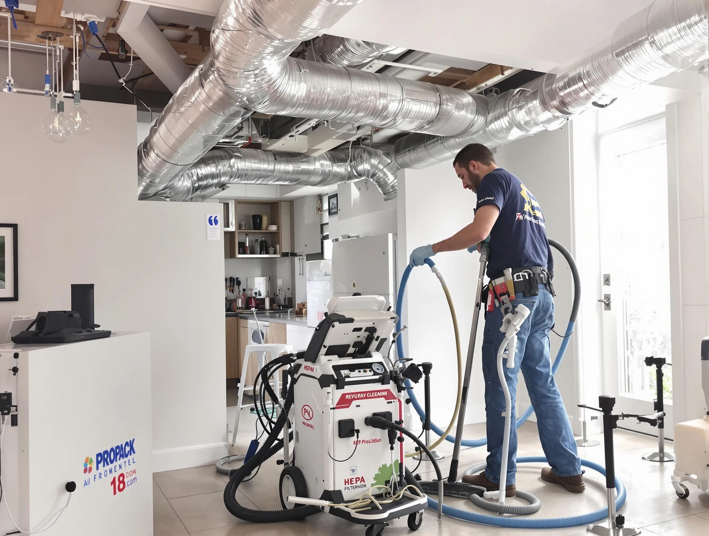 Salt Lake City Air Duct Cleaning technician performing advanced pure duct cleaning with specialized equipment in Salt Lake City